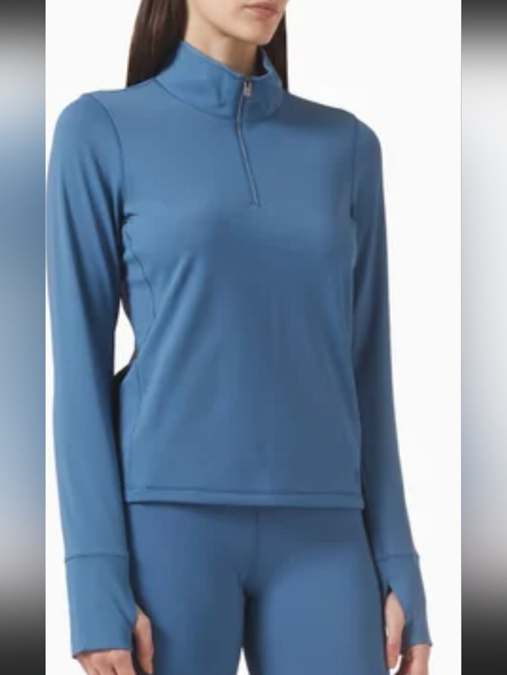 VUORI CHILLED OUT HALF ZIP PULLOVER IN LAG LAGOON /SIZE:LARGE